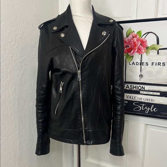 Street Leathers Jackets & Blazers - Street Leathers Black Leather Moto Jacket Size S